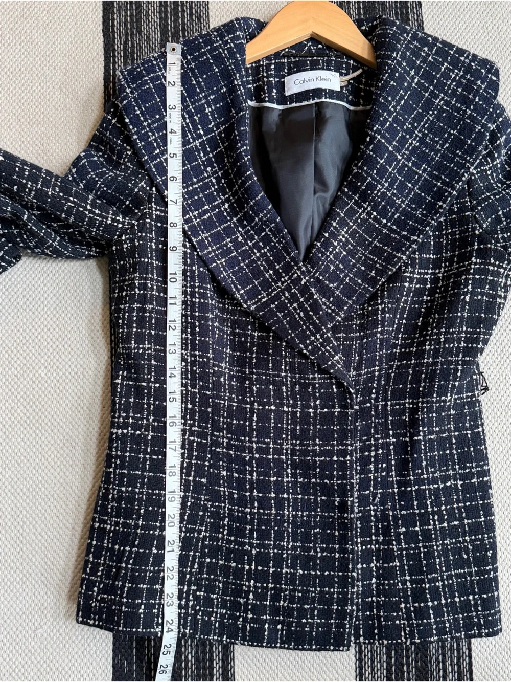 Calvin Klein Women's Black & White‎ Tweed Jacket Size 6